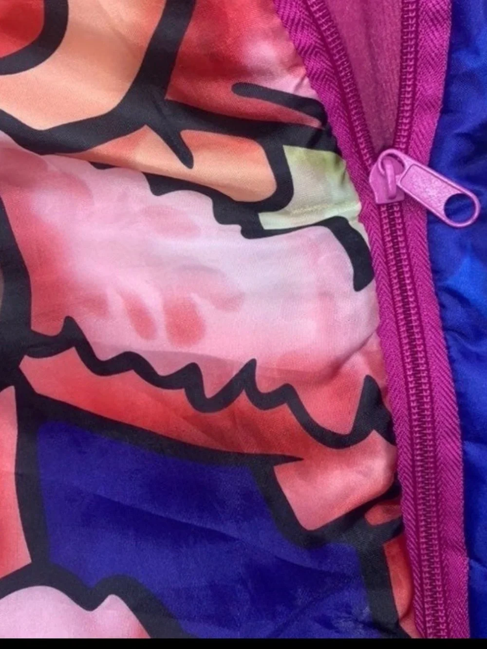Vintage 2003 Bratz Slumber Party Sleeping Bag Pink Zip Up MGA 31x66 Kids Sleep
